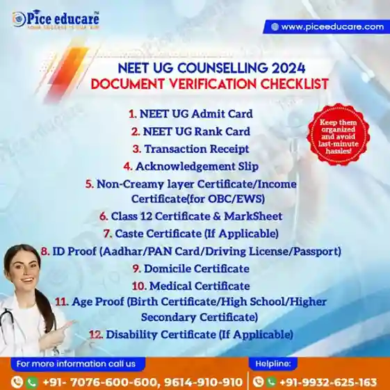 Documents required for NEET UG Counselling 2024